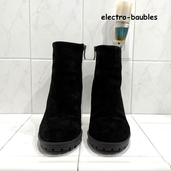 BCBG Block Heel Ankle Booties Size 8.5B Black Suede Laliah NWOB - FREE SHIPPING - Picture 11 of 12